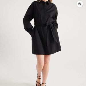 Scoop women’s balloon sleeve Poplin shirt dress with pockets